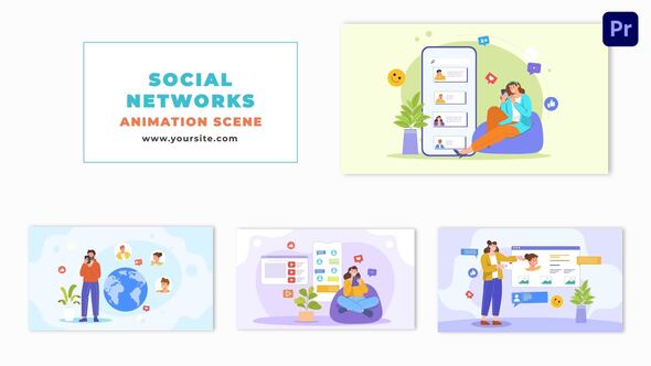 Social Networking Sites Concept Vector Design Animation Scene