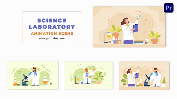 Scientist in Laboratory Vector Animation Animation Scene