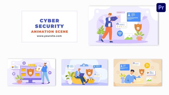 Cyber Security Awareness Character Design Animation Scene