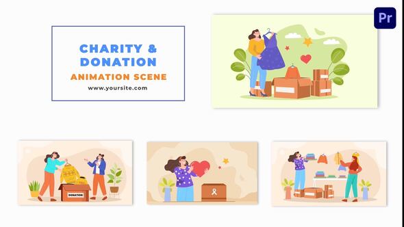 Charity and Donation Concept Vector Animation Scene