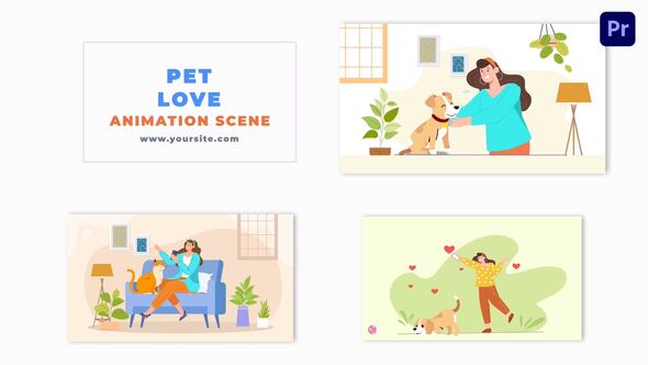 Pet Lover Flat 2D Vector Character Animation Scene
