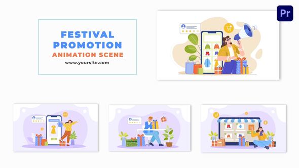 Festive Season Marketing Flat Character Animation Scene