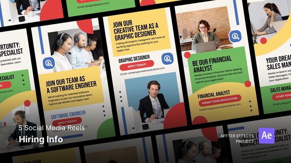 Social Media Reels - Hiring Info After Effects Template Product Promo template preview