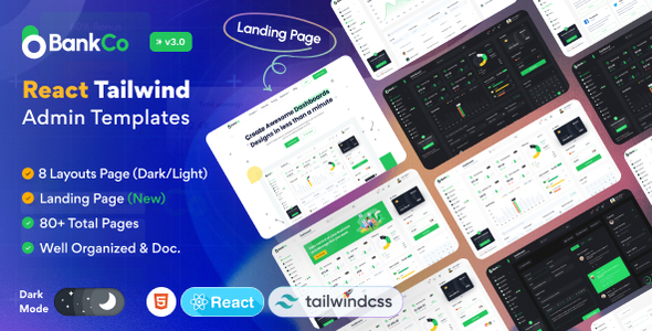 Bankco - React Tailwind  Admin Templates