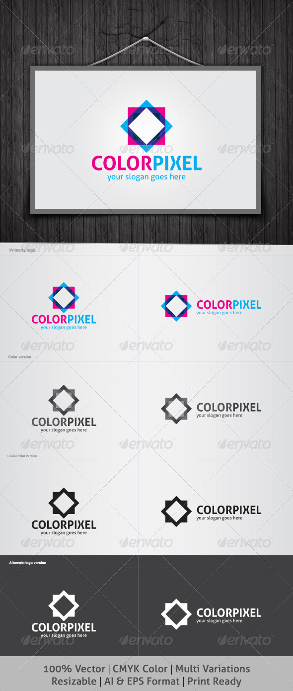 Color Pixel Logo - Abstract Logo Templates