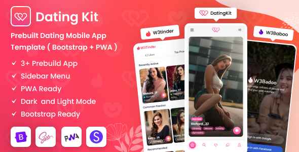 [DOWNLOAD]DatingKit - Dating Mobile App Template ( Bootstrap + PWA )