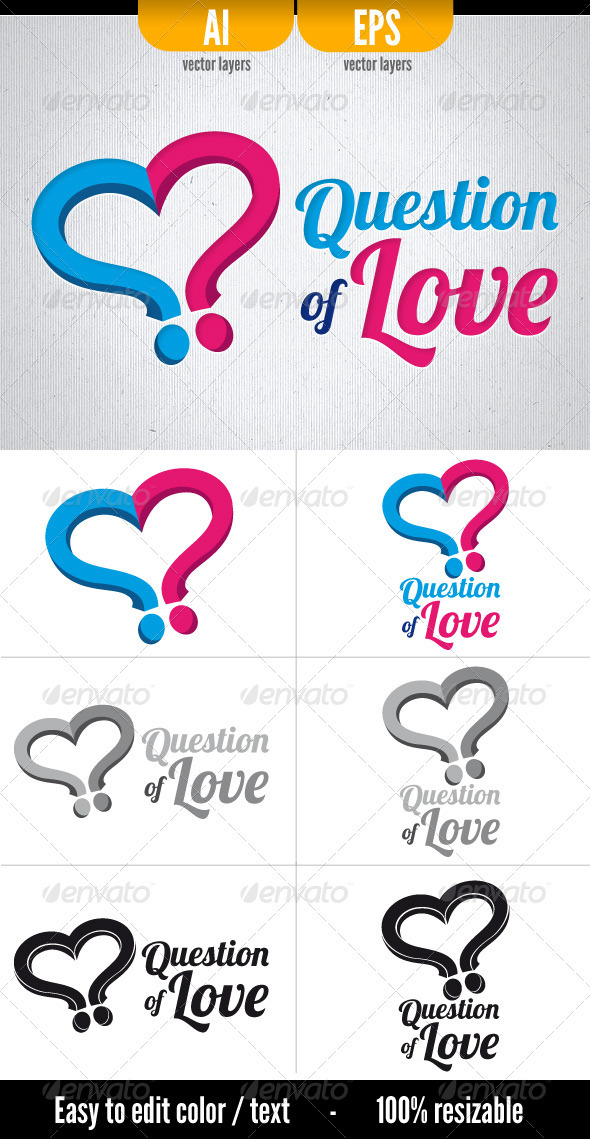 Question of Love - Symbols Logo Templates
