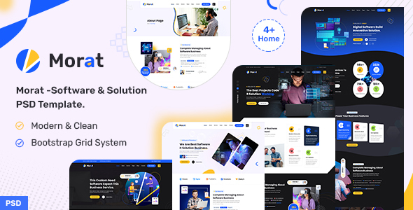 Morat -Software & Solution PSD Template.