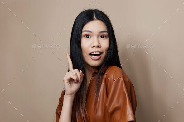 Woman asian cosmetic beauty portrait femininity glamour beige salon fashion face beautiful model