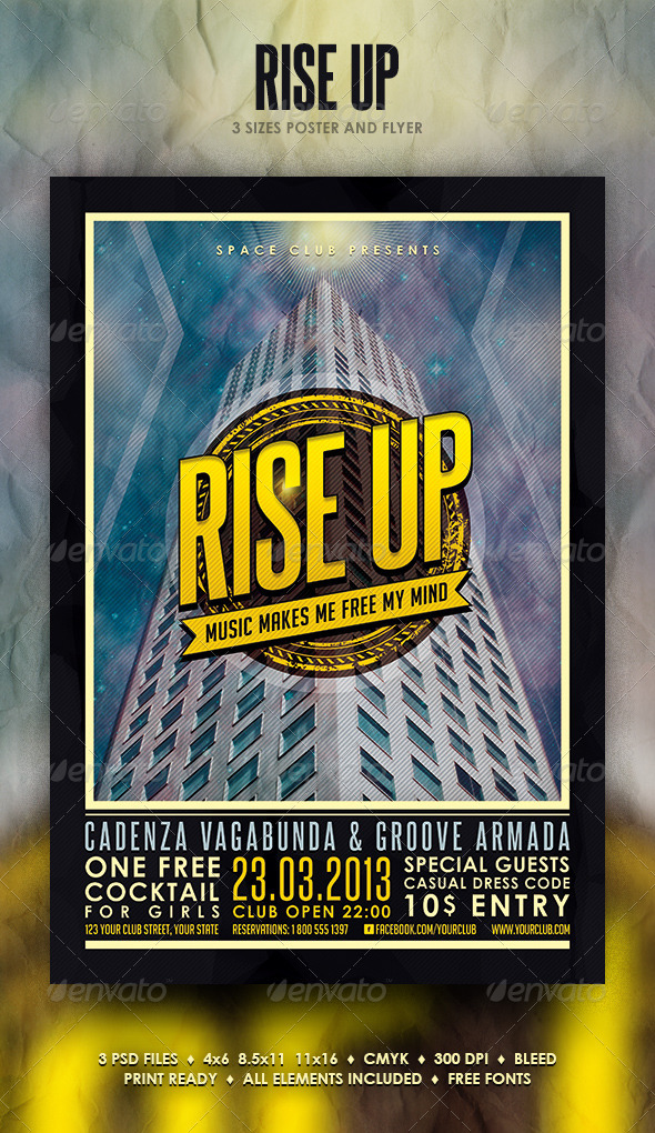 Rise Up Poster and Flyer - Events Flyers
