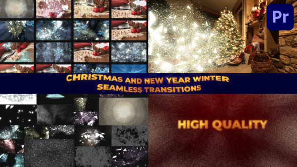 Christmas And New Year Winter Seamless Transitions for Premiere Pro