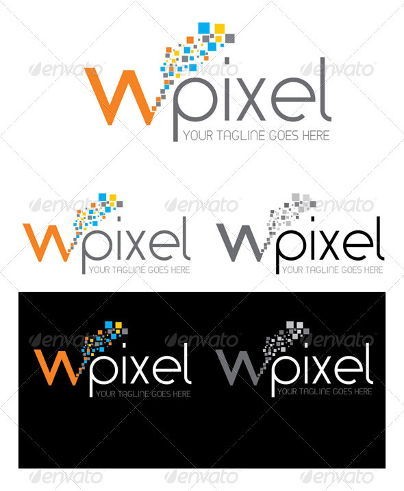 W Pixel Logo Template - Logo Templates