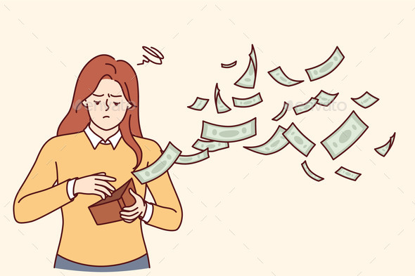 [DOWNLOAD]Woman is Sad Because Money Flying Out of Wallet