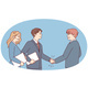 Smiling Businesspeople Handshake Closing Deal
