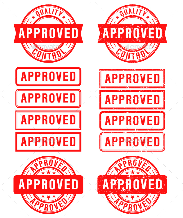 Approved Stamp - Retro Badge Set