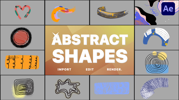 Brush Abstract Shapes | After Effects Elements template preview