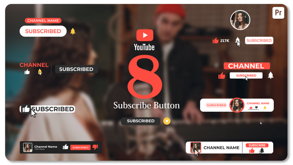 Youtube Subscribe Buttons Pack I MOGRT