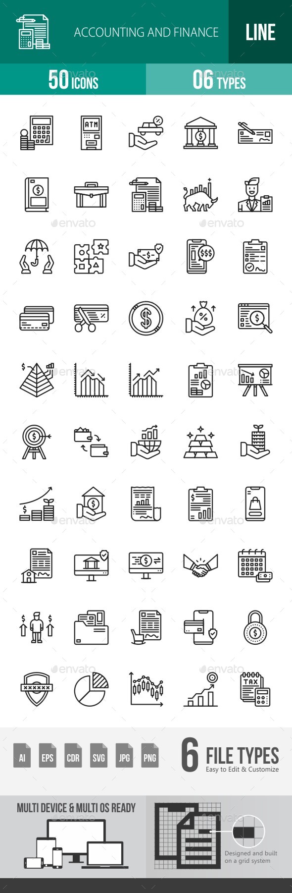 Accounting & Finance Line Icons