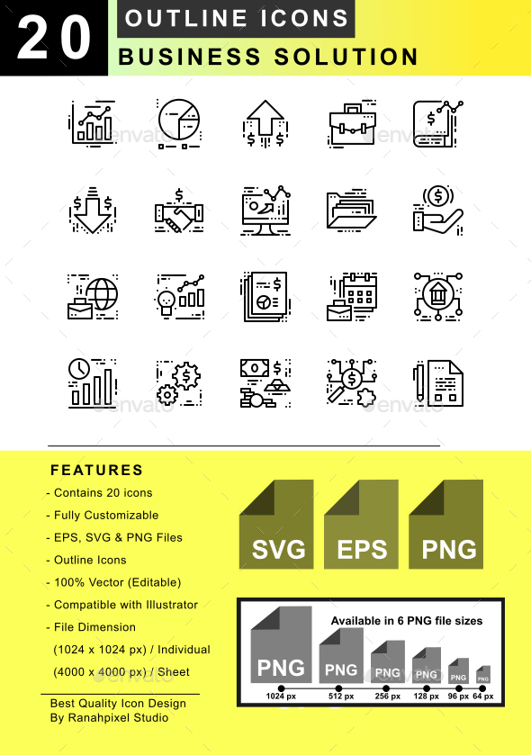 Business Solution - Outline Icons