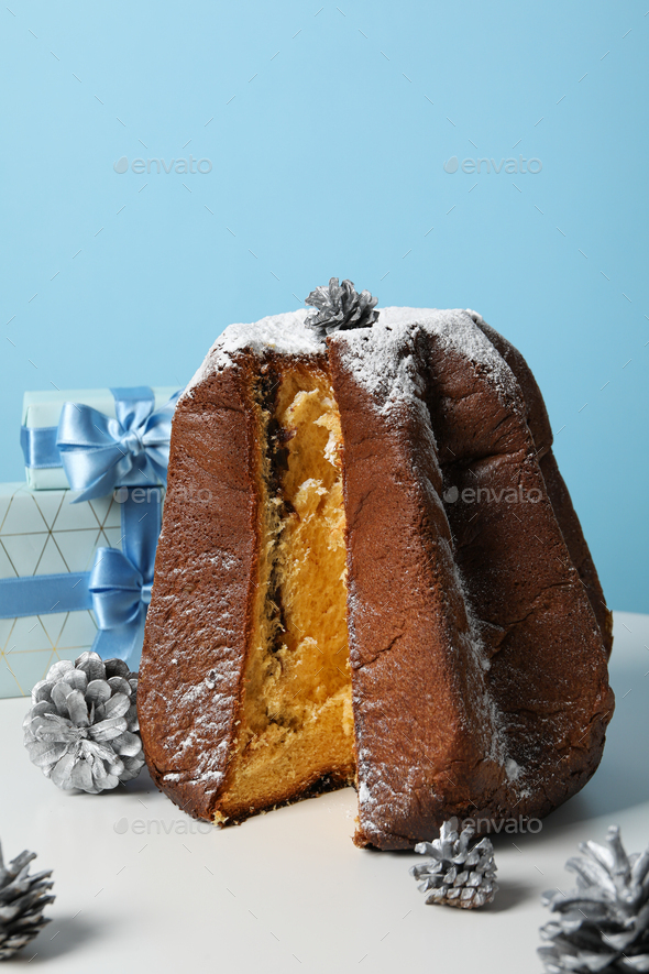 Pandoro Italian Sweet Christmas Tree Stock Image - Image of plate