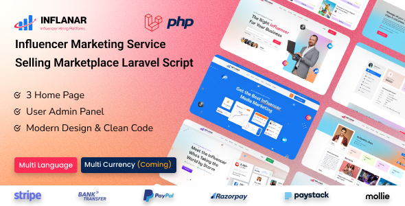 Inflanar  Influencer Marketing Service Selling Marketplace Laravel Script