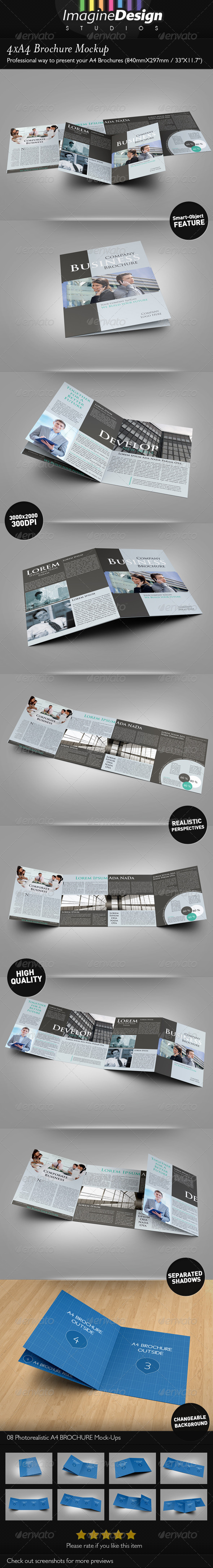 4xA4 Brochure Mock-up - Brochures Print