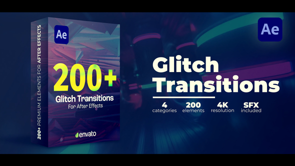 Glitch Transitions Elements template preview