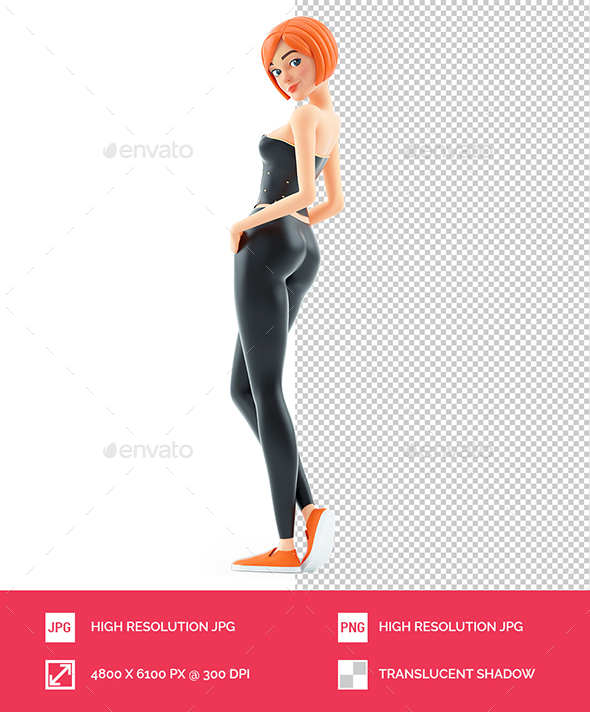 3D Sexy Girl from the Rear