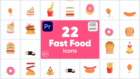 Fast Food Icons For Premiere Pro