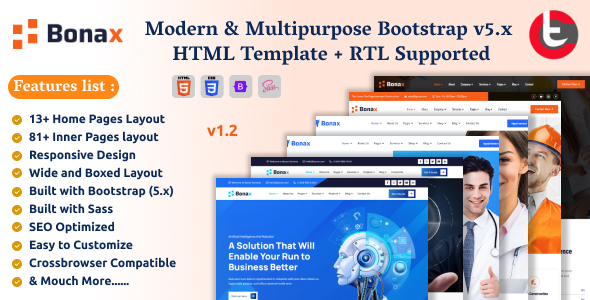 Bonax - Modern & Multipurpose Bootstrap v5.x HTML Template + RTL Supported