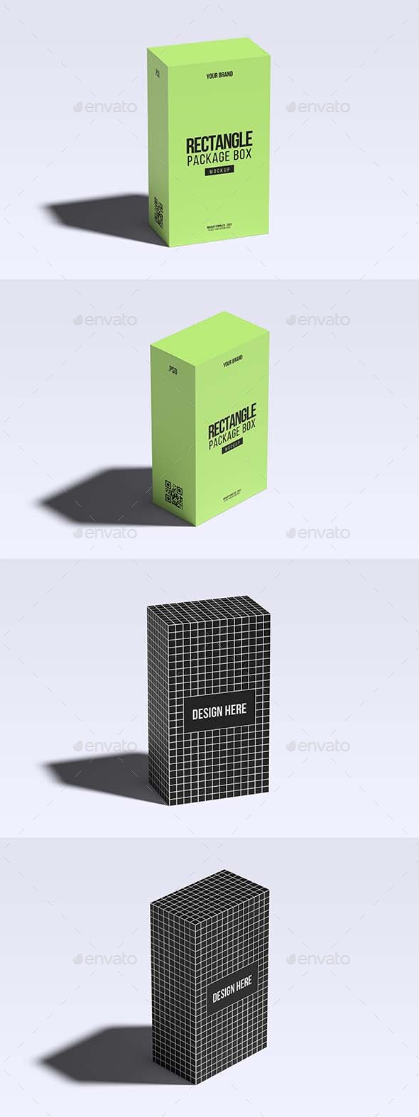 Vertical Rectangle Package Box Mockup