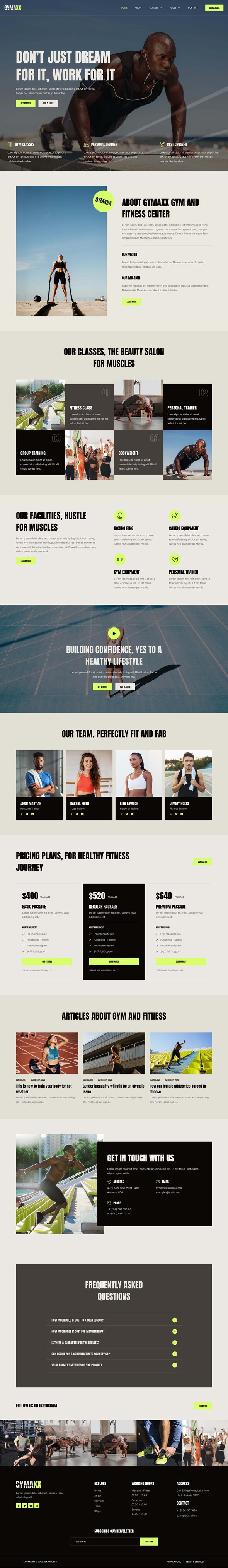 Gymaxx - Gym & Fitness Center Elementor Template Kit