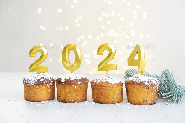 Golden Candles With 2024 Number Stock Photo By Ta Bu PhotoDune   00DSCF2775 