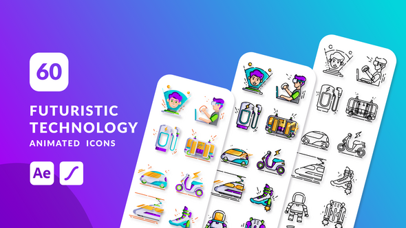 Futuristic Technology Animated Icons | After Effects