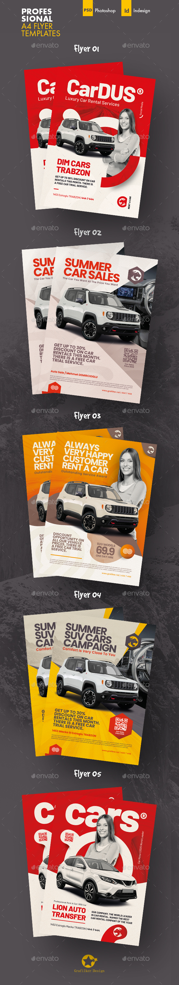 Rent A Car Flyer Bundle Templates