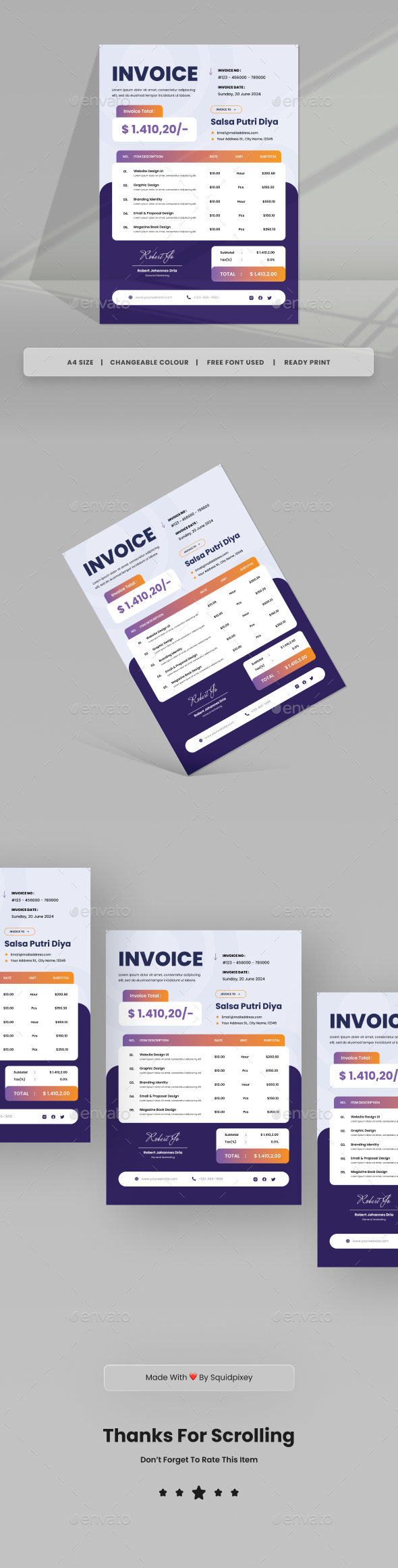 Blend Purple Invoice