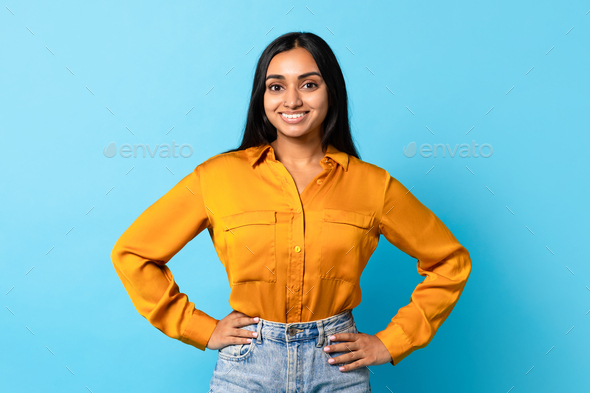 Full Body Shot Of Young Beautiful Indian Woman Posing While Holding Hair Up  Stock Photo - Download Image Now - iStock