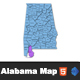 Interactive Alabama Clickable MAP