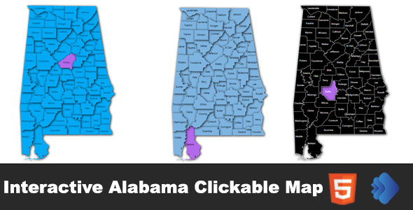 Interactive Alabama Clickable MAP