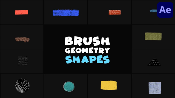 Brush Geomerty Shapes | After Effects Elements template preview