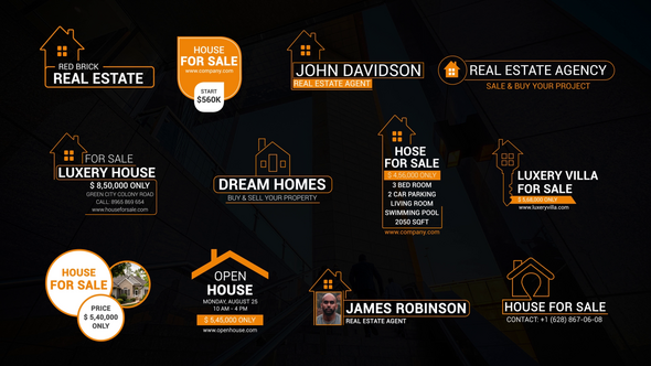 Real Estate Promotion Titles Elements template preview