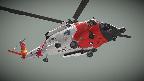 Sikorsky MH-60J Jay Hawk Basic Animation Low-poly - 3D Model