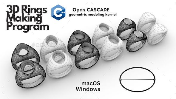 Oval Flat Top Rings Making C++ Program based on Open CASCADE Technology