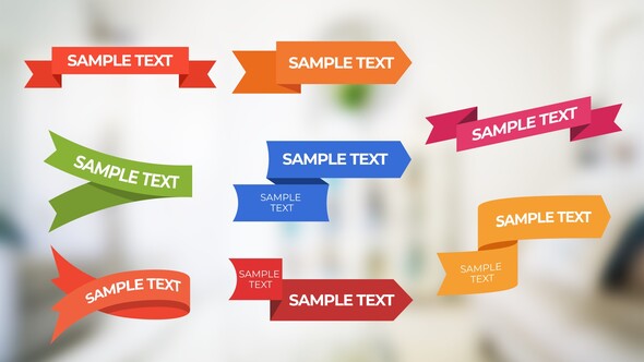 Colored ribbons with text alt