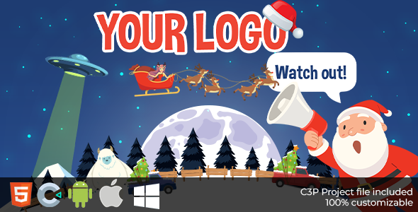 Flying Santa's Helpers - HTML5 Game Template (C3p)