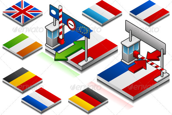 Frontier Open and Closed on the Button Flag - Miscellaneous Vectors