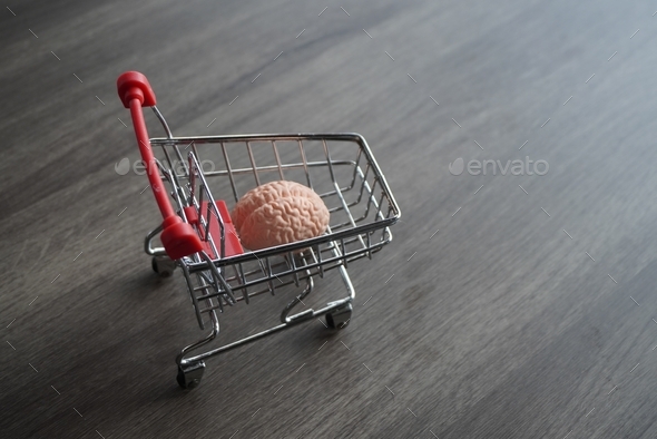 A human brain inside shopping carts.