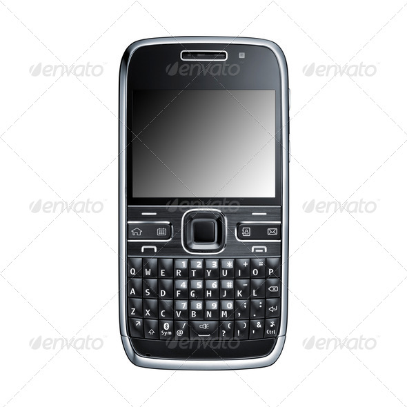 Cell phone on white - Stock Photo - Images