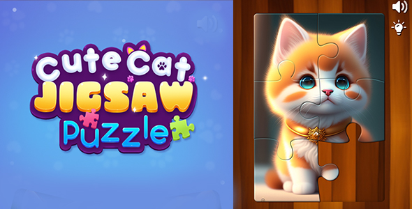 Cute Cat Jigsaw Puzzle [ Construct 3 , HTML5]