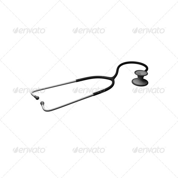 3d Stethoscope on a white background - Stock Photo - Images